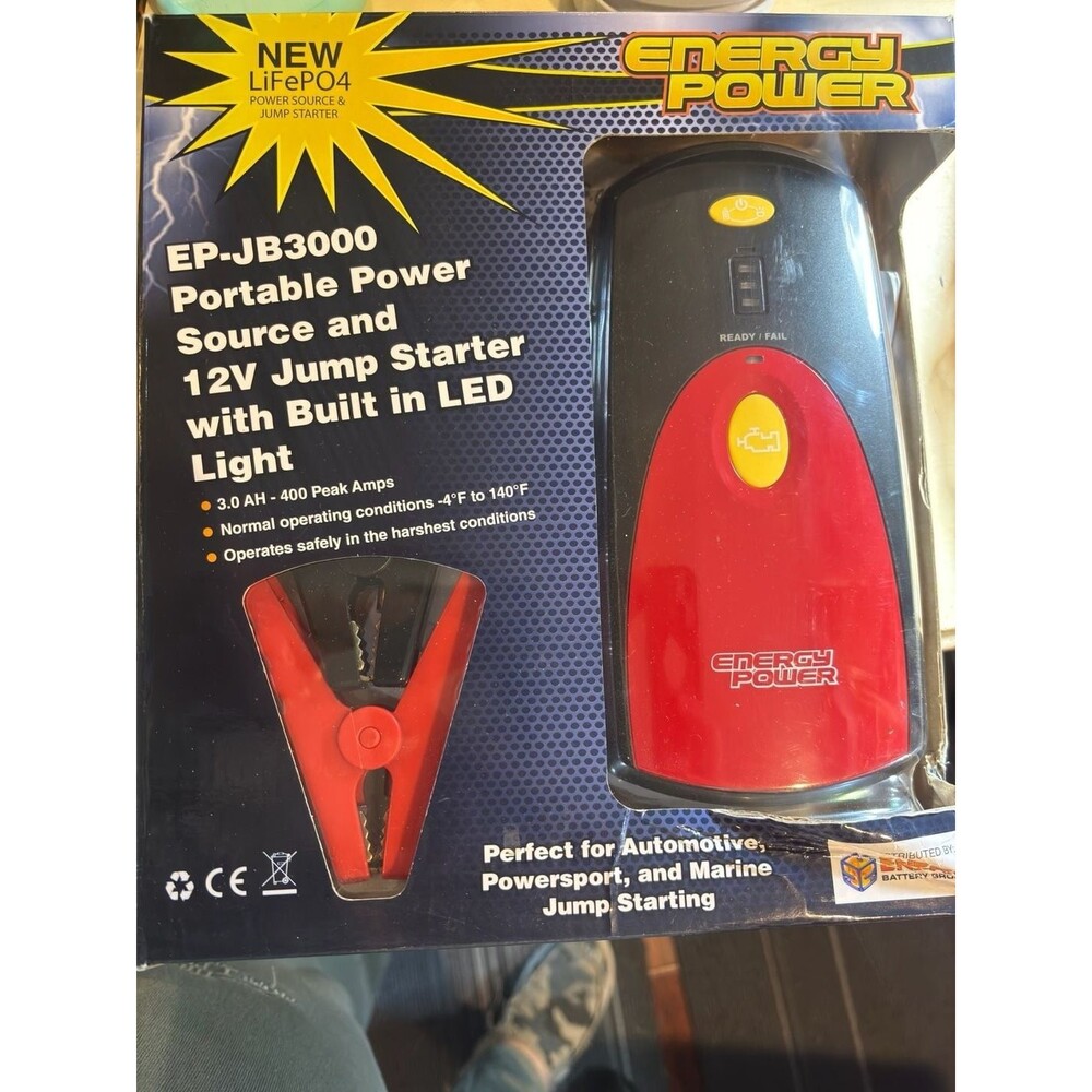 Car Portable Power Source and 12V Jump Starter 3.0Ah 400 Peak Amps